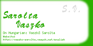 sarolta vaszko business card